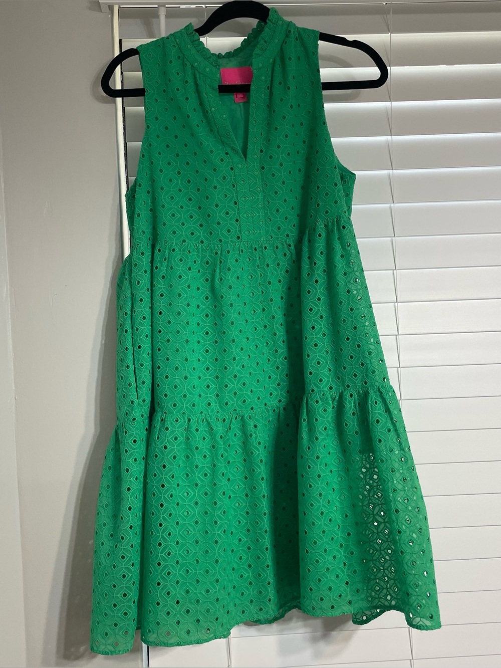 Lilly Pulitzer Novella Dress Agave Green Eyelet Size Small